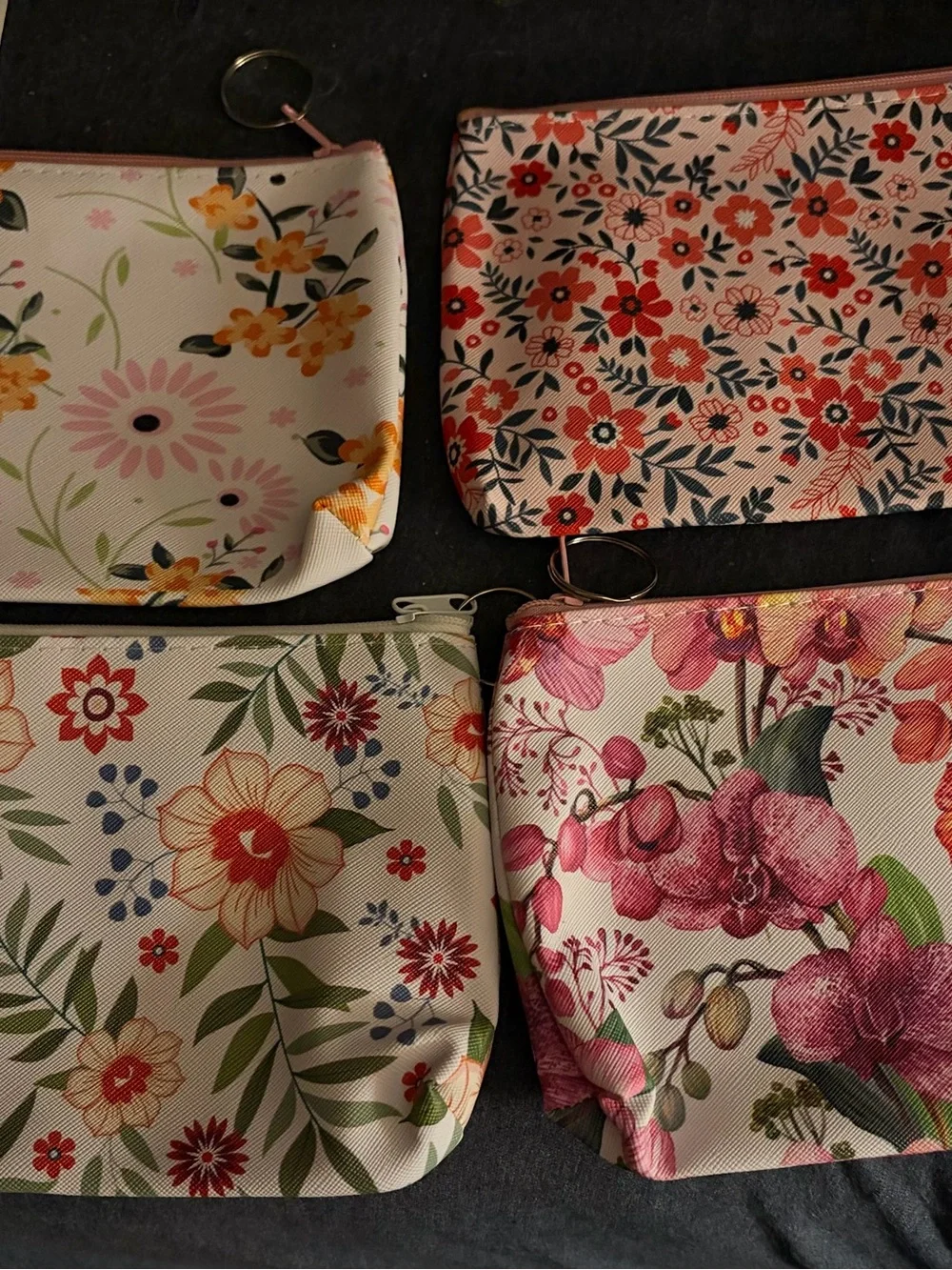 Floral Zip Pouch - Pink & Multicolor
